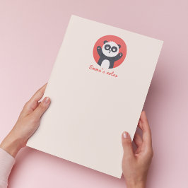 Cute Panda Beer - Gepersonaliseerd Kinder Notitieb Notitieblok