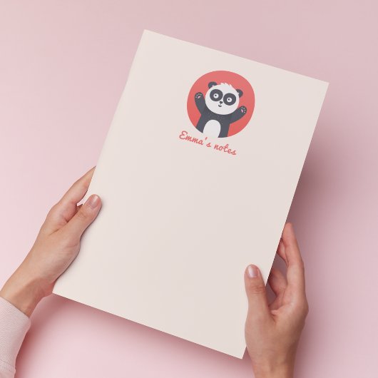 Cute Panda Beer - Gepersonaliseerd Kinder Notitieb Notitieblok