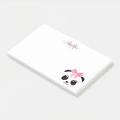 Cute panda beer gepersonaliseerd monogram post-it® notes (Schuin)