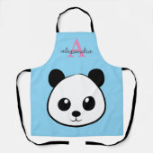 Cute Panda Beer – Gepersonaliseerde Monogram Keuke Schort (Voorkant)