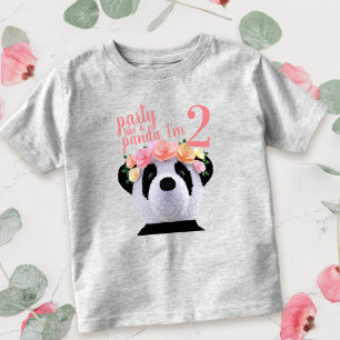 Cute Panda Beer Girl 2e verjaardag Kinder T-Shirt