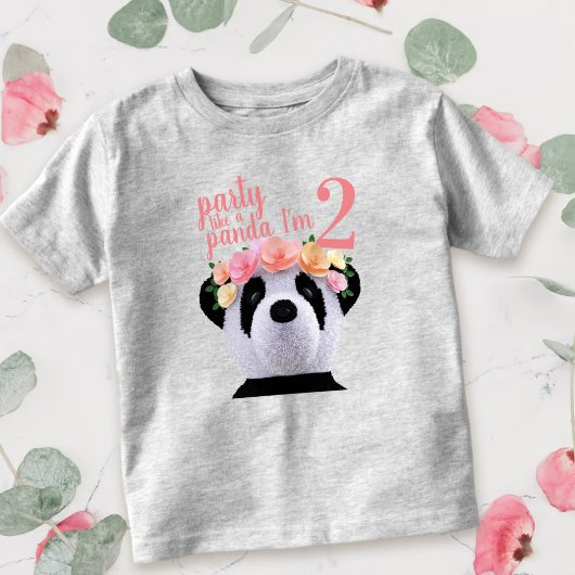 Cute Panda Beer Girl 2e verjaardag Kinder T-Shirt