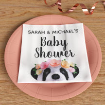 Cute Panda Beer Girl Baby shower Paper Napkins