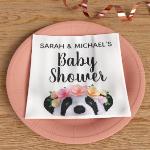 Cute Panda Beer Girl Baby shower Paper Napkins Servet