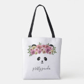 Cute Panda Beer Girl White - gepersonaliseerde Can Tote Bag (Achterkant)