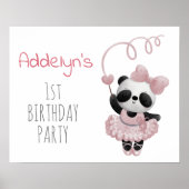 Cute Panda Beer Girl's 1e verjaardag Poster (Voorkant)