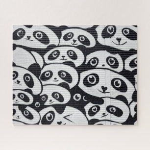 Cute panda beer graffiti op winkelblinden, legpuzzel