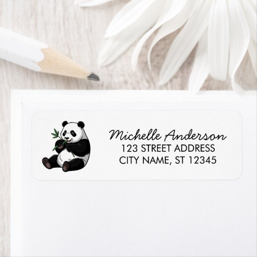 Cute Panda Beer Groene Bamboe Retouradres     Etiket (Insitu)
