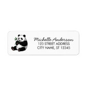 Cute Panda Beer Groene Bamboe Retouradres     Etiket (Voorkant)