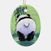 Cute Panda Beer Head and Tails Room Decoration Keramisch Ornament (Achterkant)