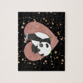 Cute Panda Beer Heart voor Dierenvrienden Legpuzzel (Verticaal)