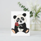 Cute Panda Beer Holding Red Rose Briefkaart (Staand voorkant)