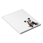 Cute Panda Beer Holding Red Rose Notitieblok (Schuin)