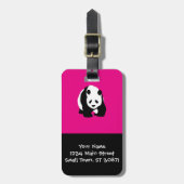 Cute Panda Beer Hot Pink Fuchsia Zoo Wildlife Gift Bagagelabel (Voorkant verticaal)