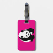 Cute Panda Beer Hot Pink Fuchsia Zoo Wildlife Gift Bagagelabel (Achterkant verticaal)