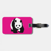 Cute Panda Beer Hot Pink Fuchsia Zoo Wildlife Gift Bagagelabel (Achterkant horizontaal)