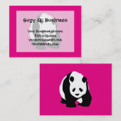 Cute Panda Beer Hot Pink Fuchsia Zoo Wildlife Gift Visitekaartje (Voorkant / Achterkant)