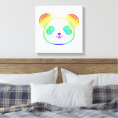 Cute Panda Beer in de kleuren van de regenboog Canvas Afdruk (Insitu (Slaapkamer))
