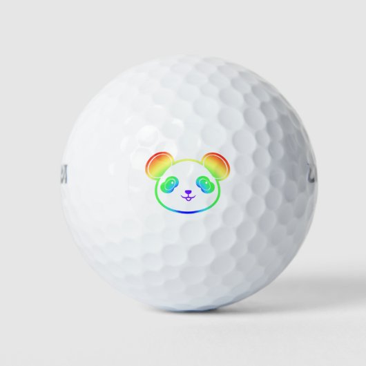 Cute Panda Beer in de kleuren van de regenboog Golfballen (Voorkant)