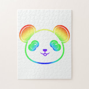 Cute Panda Beer in de kleuren van de regenboog Legpuzzel
