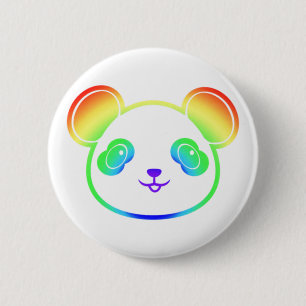 Cute Panda Beer in de kleuren van de regenboog Ronde Button 5,7 Cm