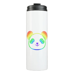 Cute Panda Beer in de kleuren van de regenboog Thermosbeker