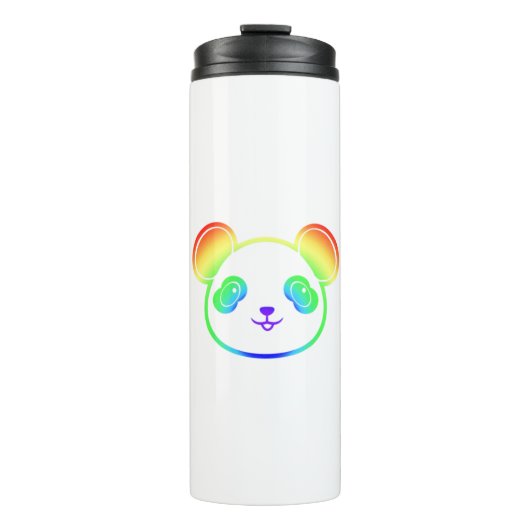 Cute Panda Beer in de kleuren van de regenboog Thermosbeker (Voorkant)