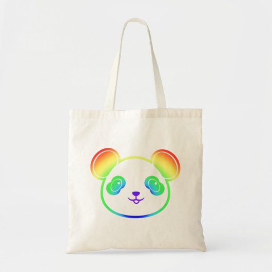 Cute Panda Beer in de kleuren van de regenboog Tote Bag (Voorkant)