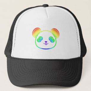 Cute Panda Beer in de kleuren van de regenboog Trucker Pet