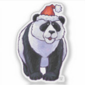 Cute Panda-Beer in een Santa Hat Sticker (Voorkant)