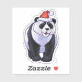 Cute Panda-Beer in een Santa Hat Sticker (Vel)