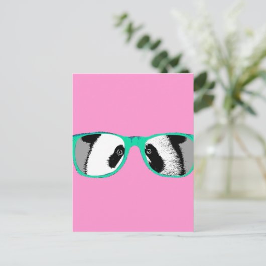 Cute Panda Beer in Glasses Funny Trendy door LeahG Briefkaart (Staand voorkant)
