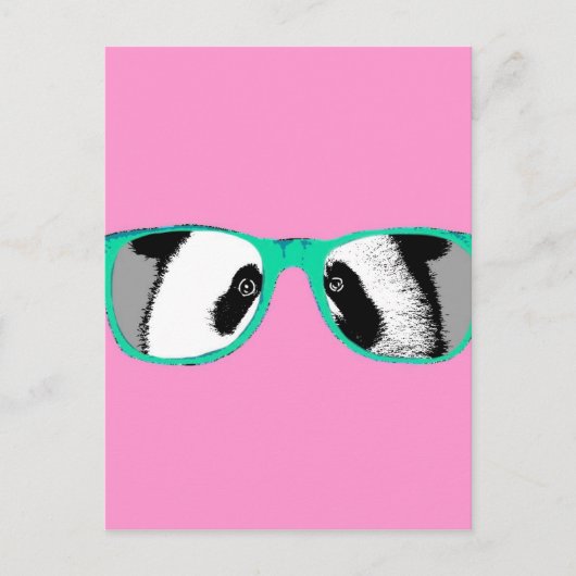 Cute Panda Beer in Glasses Funny Trendy door LeahG Briefkaart (Voorkant)