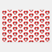 Cute Panda-Beer in het rode hart Inpakpapier Vel (Voorkant 2)