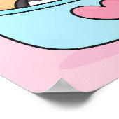 Cute Panda-beer in kop drink koffiethee Poster (Hoek)