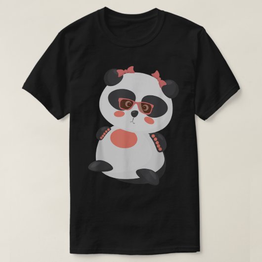 Cute Panda Beer in zonnebril T-shirt (Design voorkant)