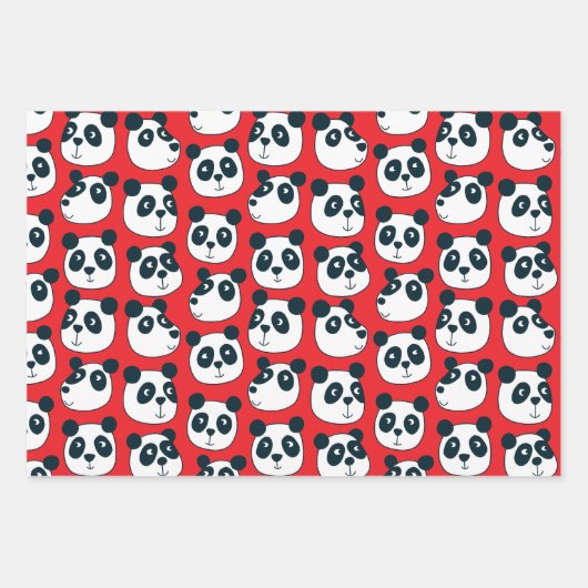 Cute Panda Beer Inpakpapier Vel (Voorkant 2)