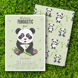 Cute Panda Beer Kawaii Kinderen Verjaardagsfeestje Kaart