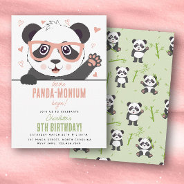 Cute Panda Beer Kawaii Meisje Verjaardagsfeestje Kaart