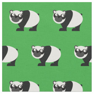 Cute Panda Beer Kind Baby Nursery Green Stof