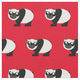 Cute Panda Beer Kind Baby Nursery Red Stof