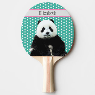 Cute Panda Beer Kind Blue Name Animal Tafeltennisbatje