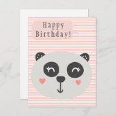 Cute Panda Beer - Kinderverjaardag Briefkaart (Voorkant / Achterkant)
