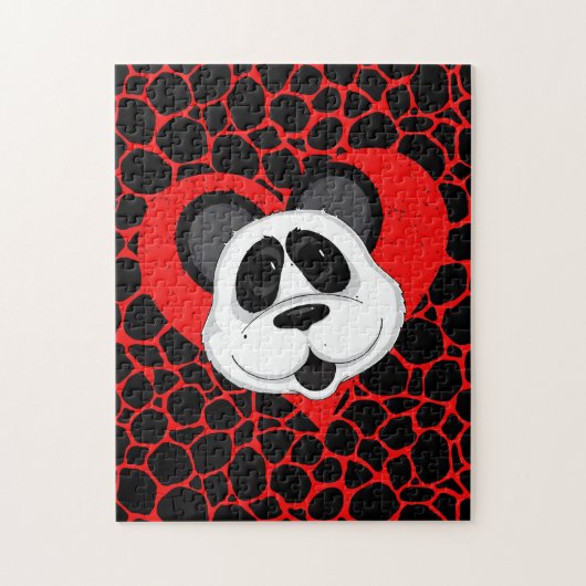 Cute Panda Beer Love Heart Legpuzzel (Verticaal)