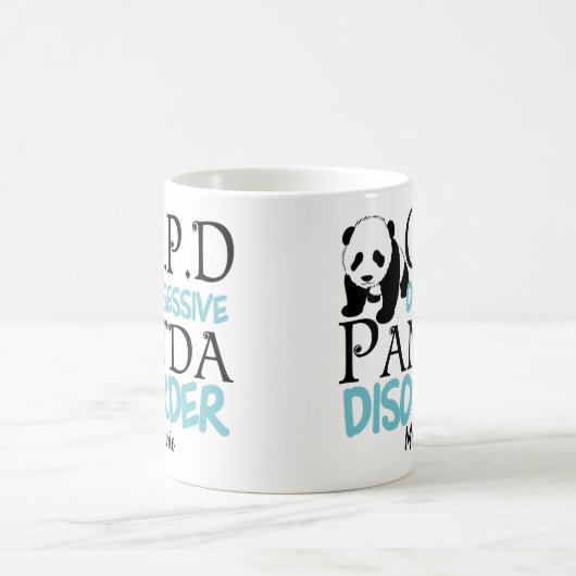 Cute Panda Beer Lover Monogram Koffiemok (Center)