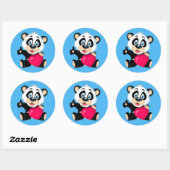 Cute Panda Beer met hart Ronde Sticker (Vel)