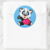 Cute Panda Beer met hart Ronde Sticker (Tas)