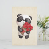 Cute Panda-Beer met Roos (Staand voorkant)