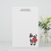 Cute Panda Beer met Rose Bouquet (Staand voorkant)