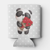 Cute Panda Beer met Rose Bouquet Blikjeskoeler (Achterkant)